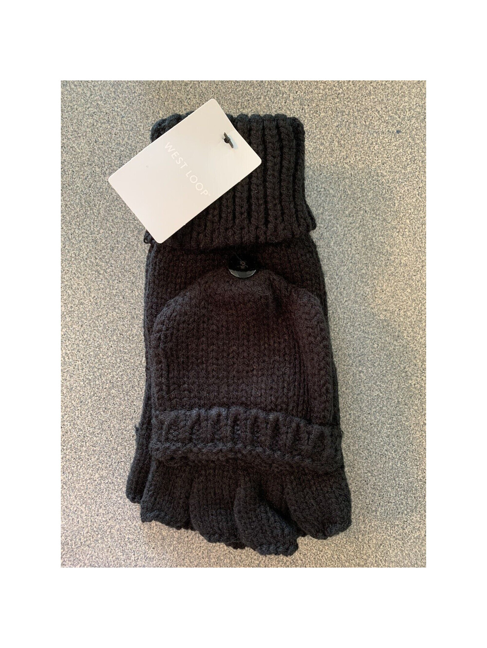 WEST LOOP Unisex Men's Women's Fingerless Black Gloves Adult Size NEW!